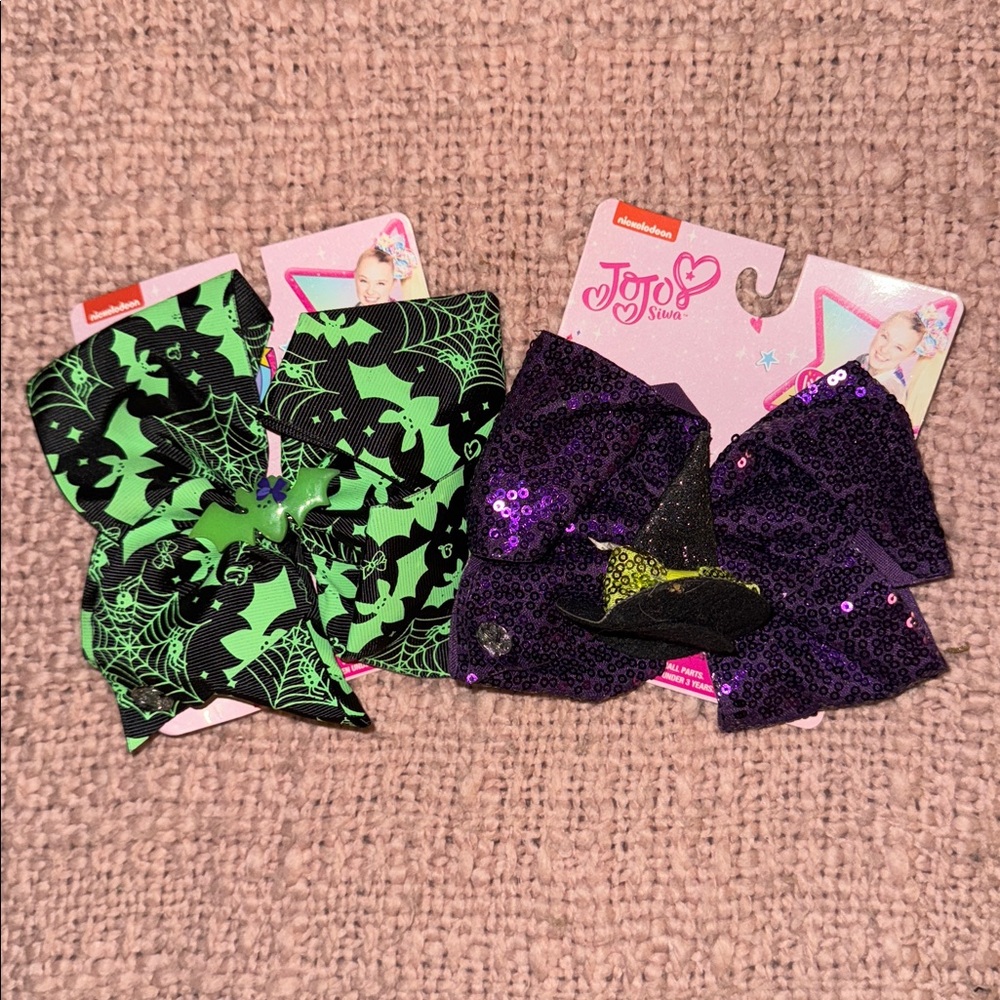 JoJo Siwa Green and Purple Halloween Hair Bows